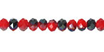 Iris Coral Red Crystal Faceted Rondelle 4mm