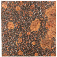 Lillypilly Mottled Pebbles Embossed Patina Copper Sheet 3"x3", 36 gauge