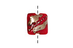 Grace Lampwork Regal Red Metallic Pillow 15mm