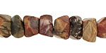 Red Creek Jasper Irregular Faceted Rondelle 6-7x10-12mm