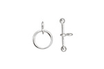 Silver (plated) Simple Toggle Clasp 14x10mm, 17mm bar
