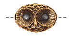 Green Girl Bronze Owl Face (w/ Sapphire Eyes) Link 30x22mm
