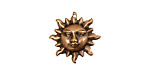 Stampt Antique Copper (plated) Sun Face Charm 20mm