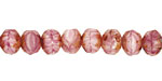 Czech Glass Raspberry Cream Fire Polished Rondelle 6x9mm