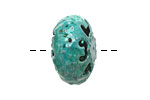 Painting with Fire Torch Fired Enamel Aqua Blue/Water Blue Cathedral Rondelle 14x23mm