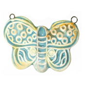 Jangles Ceramic Turquoise Butterfly Pendant 56x35mm