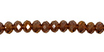 Dark Topaz AB Crystal Faceted Rondelle 6mm
