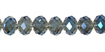 Luster Blue Crystal Faceted Rondelle 10mm