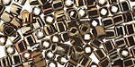 TOHO Metallic Iris Brown Cube 4mm Seed Bead