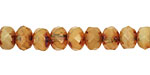 Czech Glass Toast Picasso Fire Polished Rondelle 6x9mm