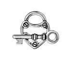 TierraCast Antique Silver (plated) Lock & Key Toggle Clasp 19x24mm, 30mm