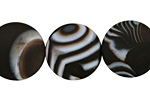 Black Sardonyx (matte) Puff Coin 20mm
