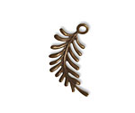 Vintaj Natural Brass Fern Curving Left Charm 26x27mm