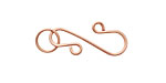 Rose Gold Enameled Copper S Clasp 20x13mm, 8mm ring