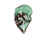 C-Koop Enameled Metal Dark Sage Green Round Leaf 19-21x30-33mm