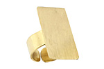 Brass Adjustable Rectangle Ring 28x15mm