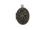 Gunmetal Oval Filigree Heirloom Locket 17x25mm
