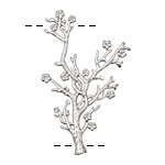 Ezel Findings Rhodium (plated) Coral Reef Link 43x27mm