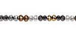 Metallics Crystal Mix Faceted Rondelle 4mm