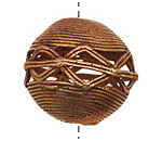 African Brass Corrugated w/ Zig Zag Round 34-37mm