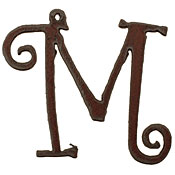 The Lipstick Ranch Rusted Iron Letter M Pendant 61x50mm