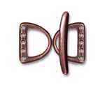 TierraCast Antique Copper (plated) 5 Hole D Ring Set 15x20mm, 30mm bar