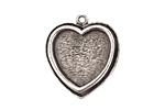 Nunn Design Antique Silver (plated) Traditional Heart Bezel Pendant 23x27mm