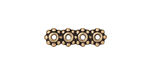 TierraCast Antique Gold (plated) Beaded 4-Hole 6mm Heishi Bar 21