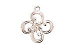 Nunn Design Sterling Silver (plated) Fanciful Flower Petal Charm 22x25mm