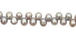 Silver Peacock Dancing Drops 6.5-8mm