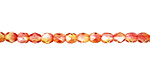 Czech Fire Polished Glass Dual Coated Fuschia/Lemon Round 4mm