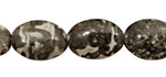 Black Tree Agate Flat Oval 18x13mm