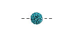 Blue Zircon Pave (w/ Preciosa Crystals) Round 8mm