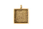 Nunn Design Antique Gold (plated) Small Square Bezel Pendant 18x26mm