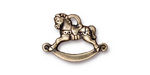 TierraCast Antique Brass (plated) Rocking Horse Charm 22x16mm