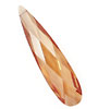 Champagne Faceted Flat Teardrop 9x36mm