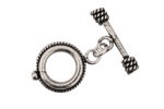 Antique Silver (plated) Fancy Toggle Clasp 16mm, 23mm bar