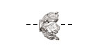 Ezel Findings Rhodium (plated) Leaf Bead Cap 8x13mm