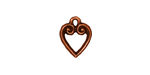 TierraCast Antique Copper (plated) Heart Charm 10x13mm