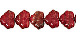 Czech Glass Pomegranate Maple Leaf 10x13mm
