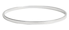 Nunn Design Sterling Silver (plated) Large Flat Bangle Bracelet 70mm