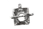Rustic Charms Sterling Silver Tree Toggle 24x19mm, 27mm bar