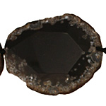 Black Agate Natural Edge Freeform Faceted Slab 50-68x30-41mm