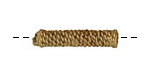 African Brass Wrapped Rope Tube 27-30x6-7mm
