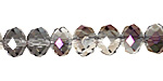 Purple & Clear AB Crystal Faceted Rondelle 10mm