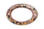 C-Koop Enameled Metal Elephant Gray Mix Large Oval Link 34-38x24-25mm