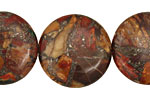 Red Creek Jasper w/ Pyrite Puff Coin 25mm
