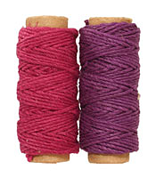 Purple/Burgundy Hemp Twine 20 lb, 29 ft x 2 colors