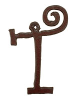 The Lipstick Ranch Rusted Iron Letter T Pendant 41x60mm