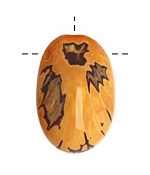Tagua Nut Gold Nugget (3-hole) 22-30x37-42mm